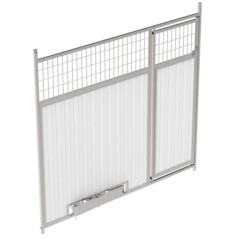 Box per cani misti con apertura frontale, 150x185 cm, con porta e mangiatoia girevole | Box per cani