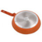 Set of 3 Aluminum Frying Pans | Orange Frying Pan for All Types of Stoves 20cm - 24cm - 28cm | Non-Stick Coating