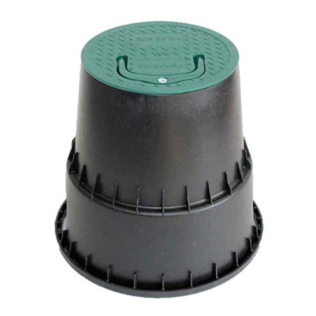 Bewässerungsventilkasten 15 x 24 cm mit Griff | Runder Bewässerungsventilkasten für Magnetventile | Bewässerungsventilkästen mit