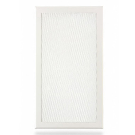 Grelha de ventilação metálica com pré-moldura 35x20 cm branca | Ventilação e Dutos