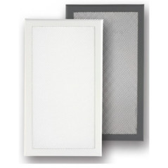 Grelha de ventilação metálica com pré-moldura 35x20 cm branca | Ventilação e Dutos