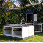 Modulo barbecue da incasso con lavello Kitaway 84x63x85 cm | Base bianca/nera per barbecue da giardino