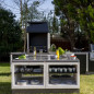 Modulo barbecue da incasso con lavello Kitaway 84x63x85 cm | Base bianca/nera per barbecue da giardino