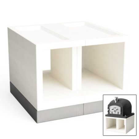 Base per forno Kitaway 100x100x65 cm | Supporto in cemento liscio per forno da esterno
