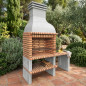 Barbecue in mattoni Ondara 178x70x255 cm con griglia 84,5x55 cm | Barbecue in cemento e mattoni per giardino
