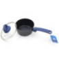 Casserole en aluminium avec couvercle en verre Ø 16 cm | Casserole bleue avec revêtement antiadhésif effet pierre | Profondeur 7