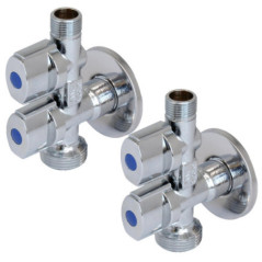Válvula Mixta Lavadora Metal | Pack 2 Grifo Lavabo y Lavadora 1/2"x3/4"x3/8" | Valvula Mixta Ducha, Grifo Jardin Doble