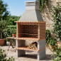 Barbecue in mattoni Calpe 120x70x250 cm con griglia 104x55 cm | Barbecue in cemento e mattoni per giardino Barbecue in mattoni Calpe 120x70x250 cm con griglia 104x55 cm | Barbecue in cemento e mattoni per giardino