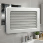 Grille de ventilation fixe avec cadre blanc, lamelles et maille 30 x 17 cm | Conduits et air Grille de ventilation fixe avec cadre blanc, lamelles et maille 30 x 17 cm | Conduits et air