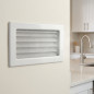 Fixed Ventilation Grille with White Pre-Frame, Slats and Mesh 30x17 cm | Ducts and Air