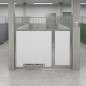 Canil misto frontal 150x185 cm com porta e comedouro giratório | Canil