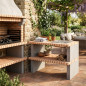 Modulo barbecue da incasso con lavello 101x70x80 cm in mattoni tinteggiati | Base per barbecue da giardino