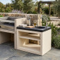 Modulo barbecue da incasso con lavello Kitaway 84x63x85 cm | Base bianca/nera per barbecue da giardino