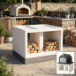 Base per forno Kitaway 100x100x65 cm | Supporto in cemento liscio per forno da esterno Base per forno Kitaway 100x100x65 cm | Supporto in cemento liscio per forno da esterno