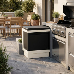 Kitaway Modulo per rifiuti da barbecue 63x42x85 cm | Base in cemento per barbecue da incasso da esterno