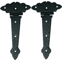 Pack 2 Bisagras de Forja Negra 120x65 mm | Bisagra para Puertas, Portones, Vallas Jardin, Vallas Piscina, Cerradura Exterior