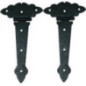 2er-Pack schwarze Scharniere aus Schmiedeeisen, 120 x 65 mm | Scharniere für Türen, Tore, Gartenzäune, Poolzäune, Außenschlösser