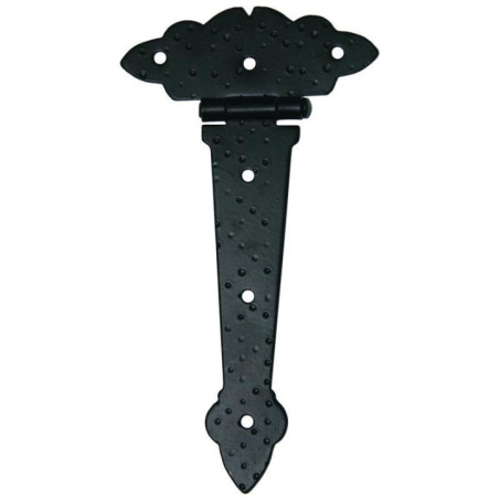 Confezione da 2 cerniere in ferro battuto nero 120x65 mm | Cerniera per porte, cancelli, recinzioni da giardino, recinzioni per 
