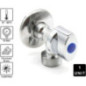 Robinet de machine à laver type M | 1/2" x 3/4" | Vanne d'angle en laiton chromé | Robinet de sortie d'eau universel | Robinet d Robinet de machine à laver type M | 1/2" x 3/4" | Vanne d'angle en laiton chromé | Robinet de sortie d'eau universel | Robinet d
