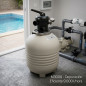 Filtro de areia M3000 de 480 mm para piscinas com válvula superior | Filtro monobloco com vazão de 9000 l/hora para piscinas res