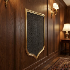 Metal Ventilation Grille with Pre-frame 50x20 cm Brass Shield Style | Ventilation and Ducts