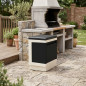 Kitaway Module de récupération des déchets pour barbecue 63x42x85 cm | Socle en béton pour barbecue encastrable extérieur