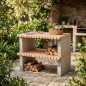 Modulo barbecue da costruzione 101x70x80 cm in mattoni colorati | Base per barbecue da giardino
