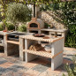 Modulo barbecue da costruzione 101x70x80 cm in mattoni colorati | Base per barbecue da giardino