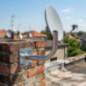 Support mural pour antenne | Mât d'antenne en forme de L | Ø 35 mm | 28,4 x 19,4 cm | Support TV en acier | Accessoires pour ant