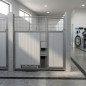 Box per cani misti con apertura frontale, 150x185 cm, con porta e mangiatoia girevole | Box per cani Box per cani misti con apertura frontale, 150x185 cm, con porta e mangiatoia girevole | Box per cani