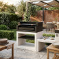 Kitaway Built-in Barbecue Grill Module 84x63x101 cm | White/Black Base for Outdoor Garden Barbecue