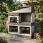 Kit barbecue e forno da incasso Otte 168x63x206 cm | Barbecue in cemento per giardino esterno