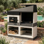 Barbecue encastrable Otte 168 x 63 x 206 cm + four | Barbecue en béton pour jardin extérieur