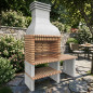 Barbacoa de Obra Ondara 178x70x255 cm con Parrilla 84,5x55 cm | Barbacoa de Hormigón y Ladrillo para Jardin Barbacoa de Obra Ondara 178x70x255 cm con Parrilla 84,5x55 cm | Barbacoa de Hormigón y Ladrillo para Jardin