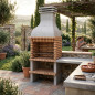 Barbecue en briques Ondara 178 x 70 x 255 cm avec grille 84,5 x 55 cm | Barbecue en béton et briques pour jardin