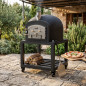 Four à bois Kitaway avec socle 120 x 120 x 170 cm Noir | Four d'extérieur avec isolation et manomètre