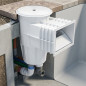 Skimmer blanc 15 litres bouche standard et couvercle circulaire pour Piscine Liner et béton