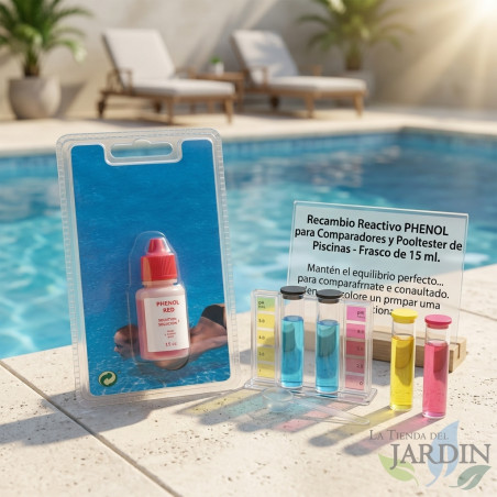 Recambio Reactivo PHENOL para Comparadores pH y Pooltester de Piscinas - Frasco de 15 ml