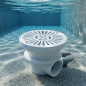 White circular drain. 
