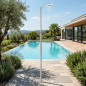 Ducha Exterior de Acero Inoxidable AISI304 con Rociador Antical, 2 Metros de Altura, Válvula de Caudal, para Piscinas y Jardines