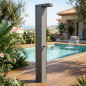 Douche Solaire 30 L de piscine, anti-calcaire, carrée gris, Douchette de Pied et Pommeau de Douche en aluminium Douche Solaire 30 L de piscine, anti-calcaire, carrée gris, Douchette de Pied et Pommeau de Douche en aluminium