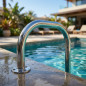 Barra di Supporto da 50 cm per Piscina con Maniglia in Acciaio Inox, Balaustra per Piscina Barra di Supporto da 50 cm per Piscina con Maniglia in Acciaio Inox, Balaustra per Piscina