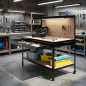 Banco de Trabajo Reforzado 150x120x60 cm | Mesa para Taller y Almacenamiento de Herramientas