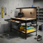 Banco de Trabajo Reforzado 150x120x60 cm | Mesa para Taller y Almacenamiento de Herramientas