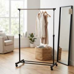 Cabideiro Móvel com Rodízios 80x160 cm | Cabideiro para Organização de Roupas