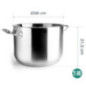 Cocotte Lacor 36 cm en acier inoxydable sans couvercle | Compatible tous feux | Capacité 21,8 L | Lavable au lave-vaisselle
