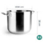 Pentola Lacor da 36 cm in acciaio inox senza coperchio | Adatta a tutti i piani cottura | Capacità 25,5 l | Altezza 32 cm | Lava