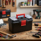 Boîte à outils vide, Boîte à outils portable à 3 couches, 41x20x18 cm, peut être entièrement ouverte