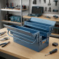 Caixa de ferramentas de metal com 5 compartimentos, 43x20x21 cm, ideal para organização e armazenamento eficiente de ferramentas Caixa de ferramentas de metal com 5 compartimentos, 43x20x21 cm, ideal para organização e armazenamento eficiente de ferramentas