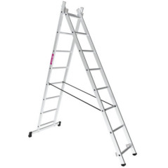 Escalera Aluminio Transformable 8+8 Peldaños | Escalera Multiposición | Escalera de Tijera 3,41 m | Carga max. 150 kg